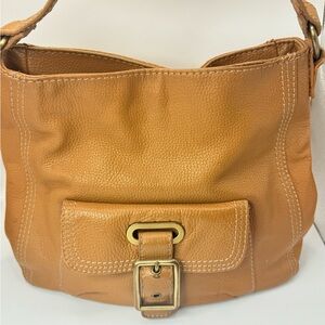 St. John’s Bay Classic Tan 100% Cowhide Leather Shoulder Bag 90’s
